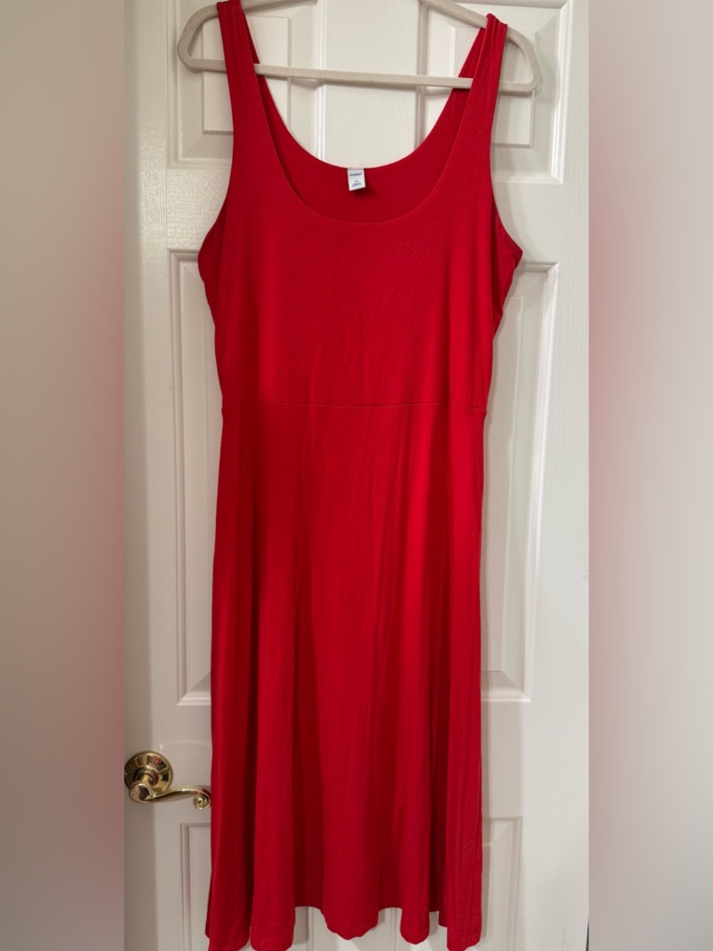 Old Navy Red Sleeveless Scoop-Neck Midi Dress -Large Tall